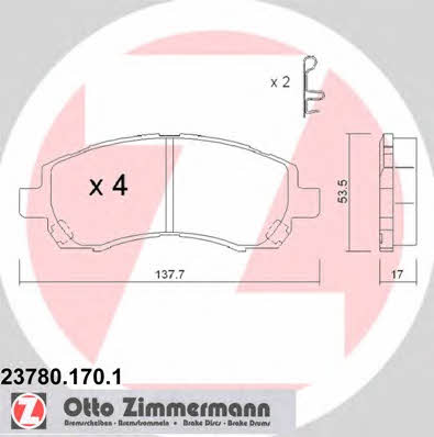 Otto Zimmermann 23780.170.1 Klocki hamulcowe, zestaw 237801701: Dobra cena w Polsce na 2407.PL - Kup Teraz!