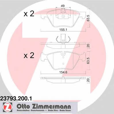 Otto Zimmermann 23793.200.1 Brake Pad Set, disc brake 237932001: Buy near me in Poland at 2407.PL - Good price!