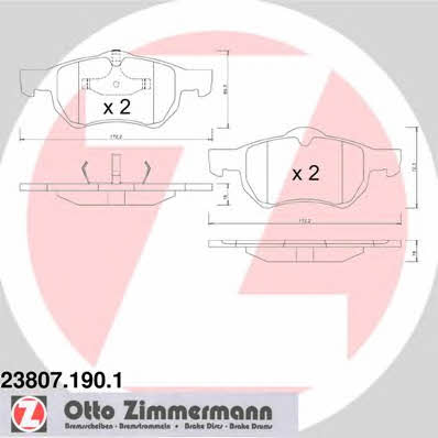 Otto Zimmermann 23807.190.1 Klocki hamulcowe, zestaw 238071901: Dobra cena w Polsce na 2407.PL - Kup Teraz!