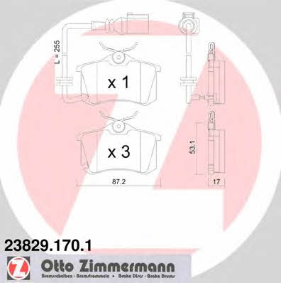 Otto Zimmermann 23829.170.1 Гальмівні колодки, комплект 238291701: Приваблива ціна - Купити у Польщі на 2407.PL!