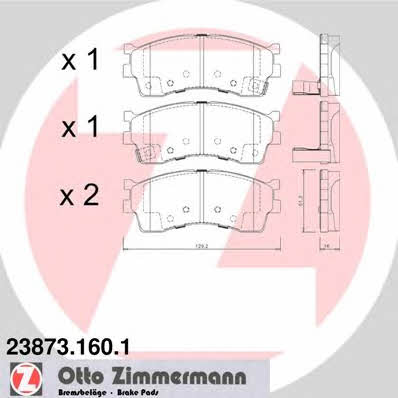 Otto Zimmermann 23873.160.1 Brake Pad Set, disc brake 238731601: Buy near me in Poland at 2407.PL - Good price!