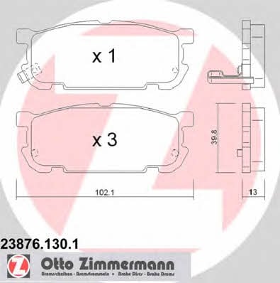 Otto Zimmermann 23876.130.1 Тормозные колодки дисковые, комплект 238761301: Отличная цена - Купить в Польше на 2407.PL!
