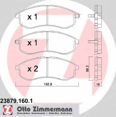Otto Zimmermann 23879.160.1 Brake Pad Set, disc brake 238791601: Buy near me in Poland at 2407.PL - Good price!