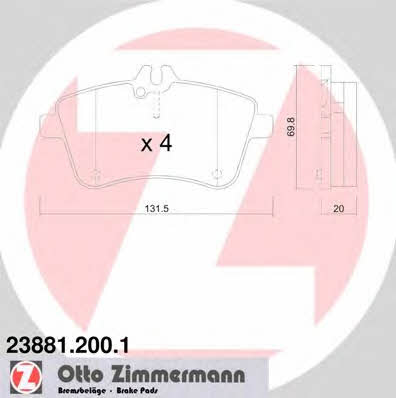 Otto Zimmermann 23881.200.1 Brake Pad Set, disc brake 238812001: Buy near me in Poland at 2407.PL - Good price!