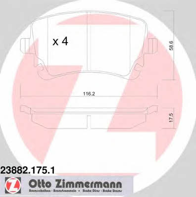 Otto Zimmermann 23882.175.1 Brake Pad Set, disc brake 238821751: Buy near me in Poland at 2407.PL - Good price!