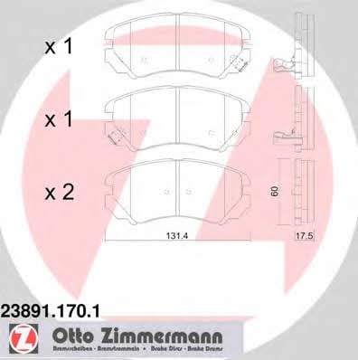 Otto Zimmermann 23891.170.1 Brake Pad Set, disc brake 238911701: Buy near me in Poland at 2407.PL - Good price!