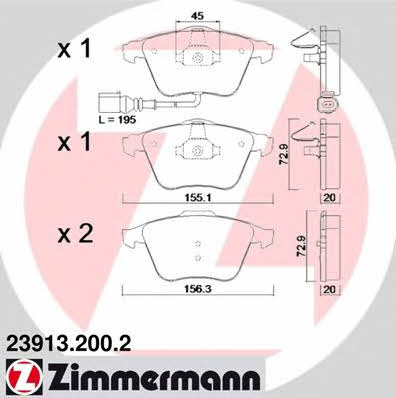 Otto Zimmermann 23913.200.2 Brake Pad Set, disc brake 239132002: Buy near me in Poland at 2407.PL - Good price!