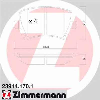 Otto Zimmermann 23914.170.1 Brake Pad Set, disc brake 239141701: Buy near me in Poland at 2407.PL - Good price!