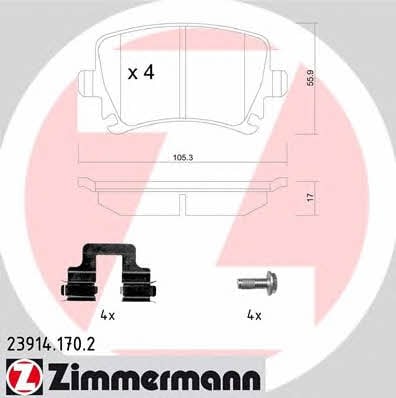 Otto Zimmermann 23914.170.2 Brake Pad Set, disc brake 239141702: Buy near me in Poland at 2407.PL - Good price!