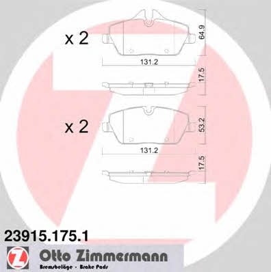 Otto Zimmermann 23915.175.1 Тормозные колодки дисковые, комплект 239151751: Отличная цена - Купить в Польше на 2407.PL!