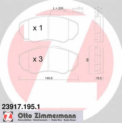 Otto Zimmermann 23917.195.1 Тормозные колодки дисковые, комплект 239171951: Отличная цена - Купить в Польше на 2407.PL!
