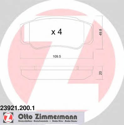 Otto Zimmermann 23921.200.1 Тормозные колодки дисковые, комплект 239212001: Отличная цена - Купить в Польше на 2407.PL!