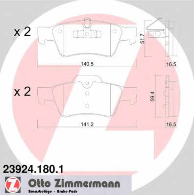 Otto Zimmermann 23924.180.1 Brake Pad Set, disc brake 239241801: Buy near me in Poland at 2407.PL - Good price!