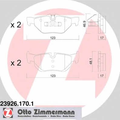 Otto Zimmermann 23926.170.1 Гальмівні колодки, комплект 239261701: Приваблива ціна - Купити у Польщі на 2407.PL!