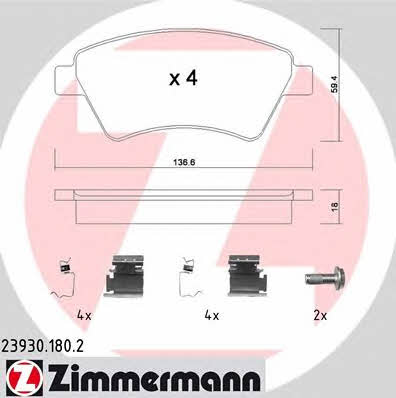 Otto Zimmermann 23930.180.2 Brake Pad Set, disc brake 239301802: Buy near me at 2407.PL in Poland at an Affordable price!