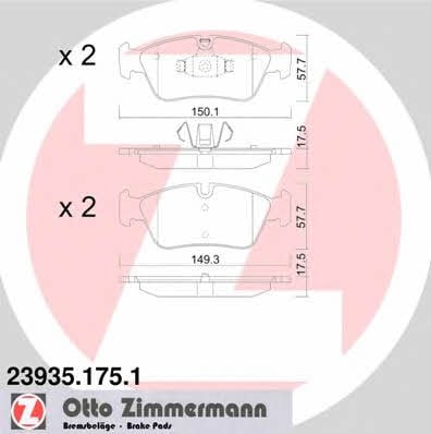 Otto Zimmermann 23935.175.1 Гальмівні колодки, комплект 239351751: Приваблива ціна - Купити у Польщі на 2407.PL!