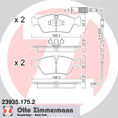 Otto Zimmermann 23935.175.2 Тормозные колодки дисковые, комплект 239351752: Отличная цена - Купить в Польше на 2407.PL!