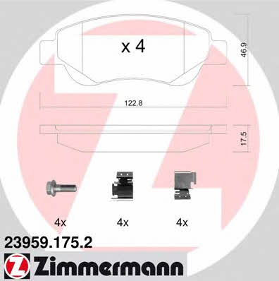 Otto Zimmermann 23959.175.2 Тормозные колодки дисковые, комплект 239591752: Отличная цена - Купить в Польше на 2407.PL!