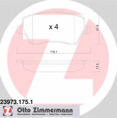 Otto Zimmermann 23973.175.1 Brake Pad Set, disc brake 239731751: Buy near me in Poland at 2407.PL - Good price!