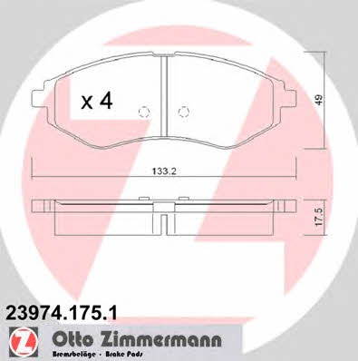 Otto Zimmermann 23974.175.1 Гальмівні колодки, комплект 239741751: Приваблива ціна - Купити у Польщі на 2407.PL!