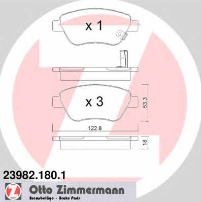 Otto Zimmermann 23982.180.1 Тормозные колодки дисковые, комплект 239821801: Отличная цена - Купить в Польше на 2407.PL!