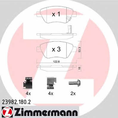 Otto Zimmermann 23982.180.2 Тормозные колодки дисковые, комплект 239821802: Отличная цена - Купить в Польше на 2407.PL!