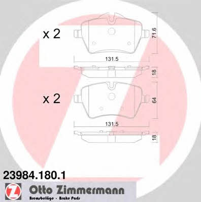 Otto Zimmermann 23984.180.1 Brake Pad Set, disc brake 239841801: Buy near me in Poland at 2407.PL - Good price!