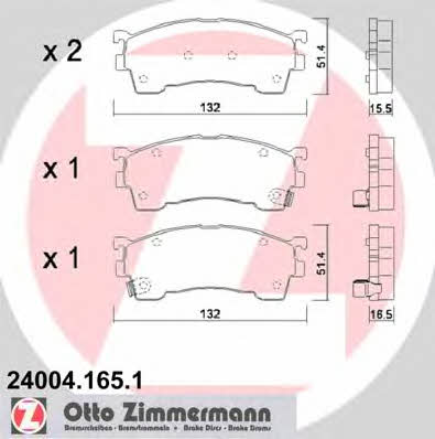 Otto Zimmermann 24004.165.1 Brake Pad Set, disc brake 240041651: Buy near me in Poland at 2407.PL - Good price!
