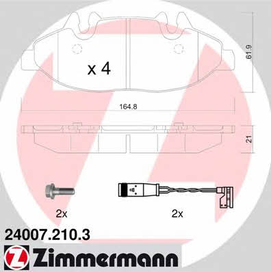Otto Zimmermann 24007.210.3 Brake Pad Set, disc brake 240072103: Buy near me in Poland at 2407.PL - Good price!