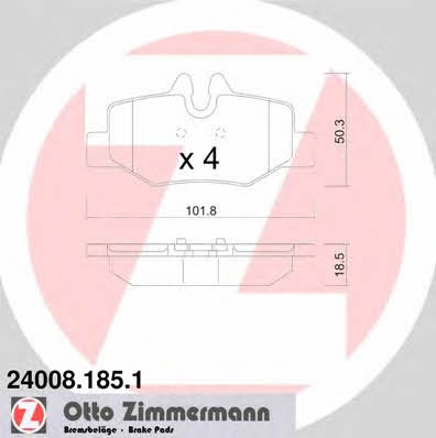 Otto Zimmermann 24008.185.1 Тормозные колодки дисковые, комплект 240081851: Отличная цена - Купить в Польше на 2407.PL!