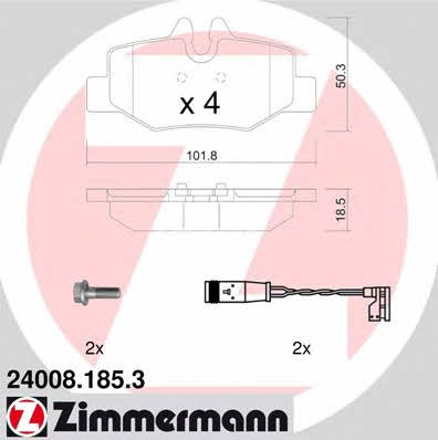 Otto Zimmermann 24008.185.3 Brake Pad Set, disc brake 240081853: Buy near me in Poland at 2407.PL - Good price!