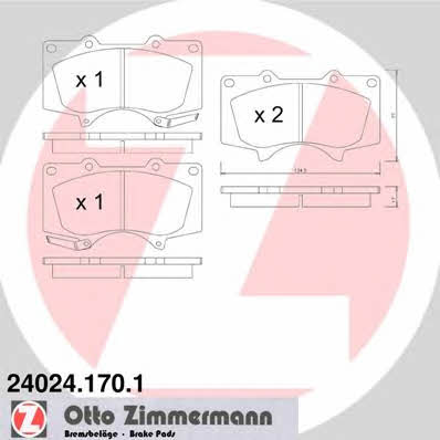 Otto Zimmermann 24024.170.1 Гальмівні колодки, комплект 240241701: Приваблива ціна - Купити у Польщі на 2407.PL!