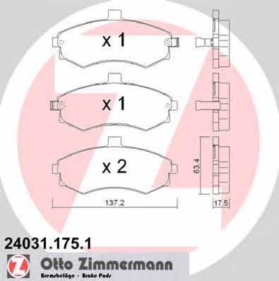 Otto Zimmermann 24031.175.1 Brake Pad Set, disc brake 240311751: Buy near me in Poland at 2407.PL - Good price!