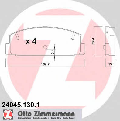 Otto Zimmermann 24045.130.1 Rear disc brake pads, set 240451301: Buy near me in Poland at 2407.PL - Good price!