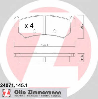Otto Zimmermann 24071.145.1 Тормозные колодки дисковые, комплект 240711451: Отличная цена - Купить в Польше на 2407.PL!