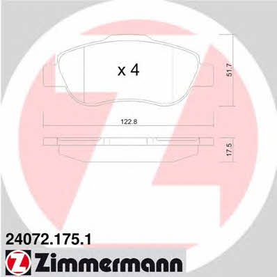 Otto Zimmermann 24072.175.1 Brake Pad Set, disc brake 240721751: Buy near me in Poland at 2407.PL - Good price!