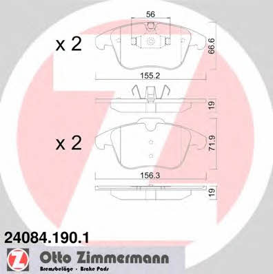 Otto Zimmermann 24084.190.1 Тормозные колодки дисковые, комплект 240841901: Отличная цена - Купить в Польше на 2407.PL!