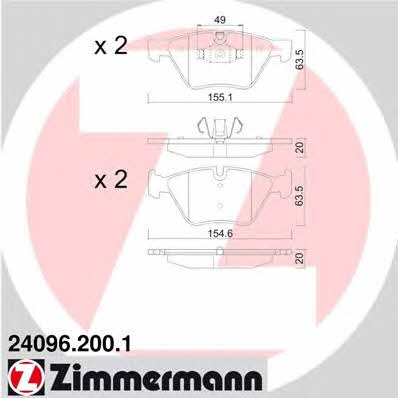 Otto Zimmermann 24096.200.1 Brake Pad Set, disc brake 240962001: Buy near me in Poland at 2407.PL - Good price!