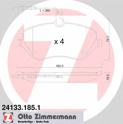 Otto Zimmermann 24133.185.1 Brake Pad Set, disc brake 241331851: Buy near me in Poland at 2407.PL - Good price!