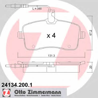 Otto Zimmermann 24134.200.1 Brake Pad Set, disc brake 241342001: Buy near me at 2407.PL in Poland at an Affordable price!