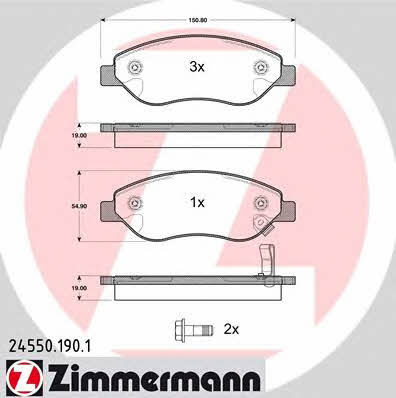 Otto Zimmermann 24550.190.1 Brake Pad Set, disc brake 245501901: Buy near me in Poland at 2407.PL - Good price!