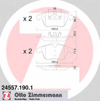 Otto Zimmermann 24557.190.1 Brake Pad Set, disc brake 245571901: Buy near me at 2407.PL in Poland at an Affordable price!