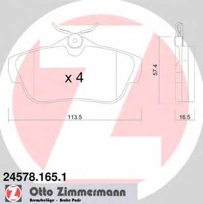 Otto Zimmermann 24578.165.1 Тормозные колодки дисковые, комплект 245781651: Отличная цена - Купить в Польше на 2407.PL!