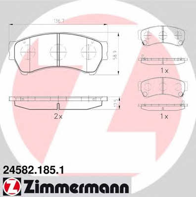 Otto Zimmermann 24582.185.1 Scheibenbremsbeläge, Set 245821851: Kaufen Sie zu einem guten Preis in Polen bei 2407.PL!