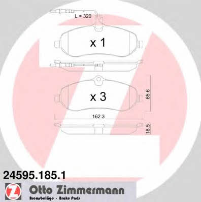 Otto Zimmermann 24595.185.1 Brake Pad Set, disc brake 245951851: Buy near me in Poland at 2407.PL - Good price!