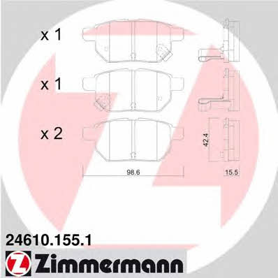 Otto Zimmermann 24610.155.1 Brake Pad Set, disc brake 246101551: Buy near me in Poland at 2407.PL - Good price!