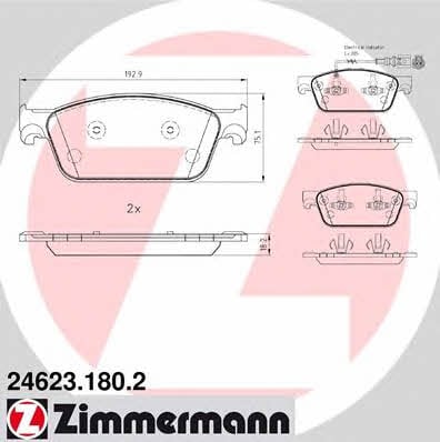 Otto Zimmermann 24623.180.2 Brake Pad Set, disc brake 246231802: Buy near me in Poland at 2407.PL - Good price!