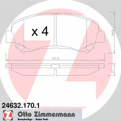 Otto Zimmermann 24632.170.1 Brake Pad Set, disc brake 246321701: Buy near me in Poland at 2407.PL - Good price!