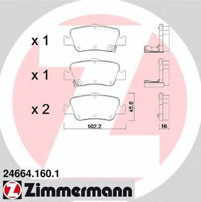 Otto Zimmermann 24664.160.1 Brake Pad Set, disc brake 246641601: Buy near me in Poland at 2407.PL - Good price!