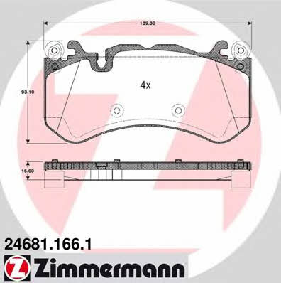 Otto Zimmermann 24681.166.1 Brake Pad Set, disc brake 246811661: Buy near me at 2407.PL in Poland at an Affordable price!